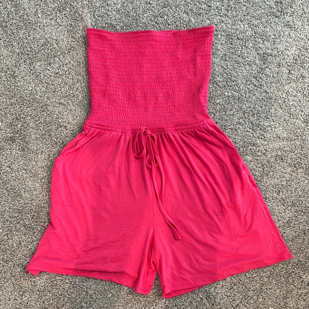 Vibrant Pink Strapless romper